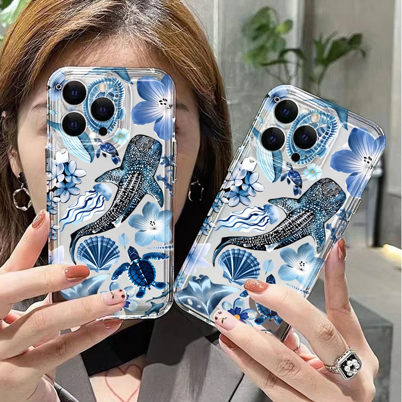 Ocean Elements Whale & Starfish Phone Case Cover