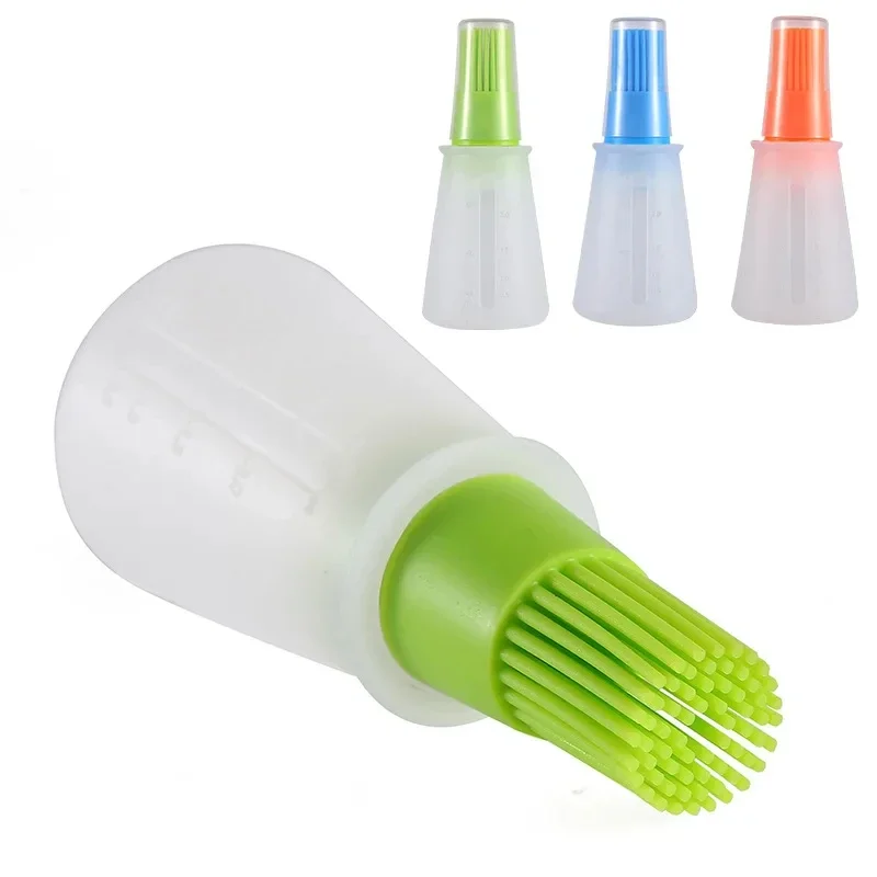 Botella de aceite portátil para barbacoa, cepillo de silicona, herramienta de cocina para hornear tortitas, accesorios de Camping, Gadgets