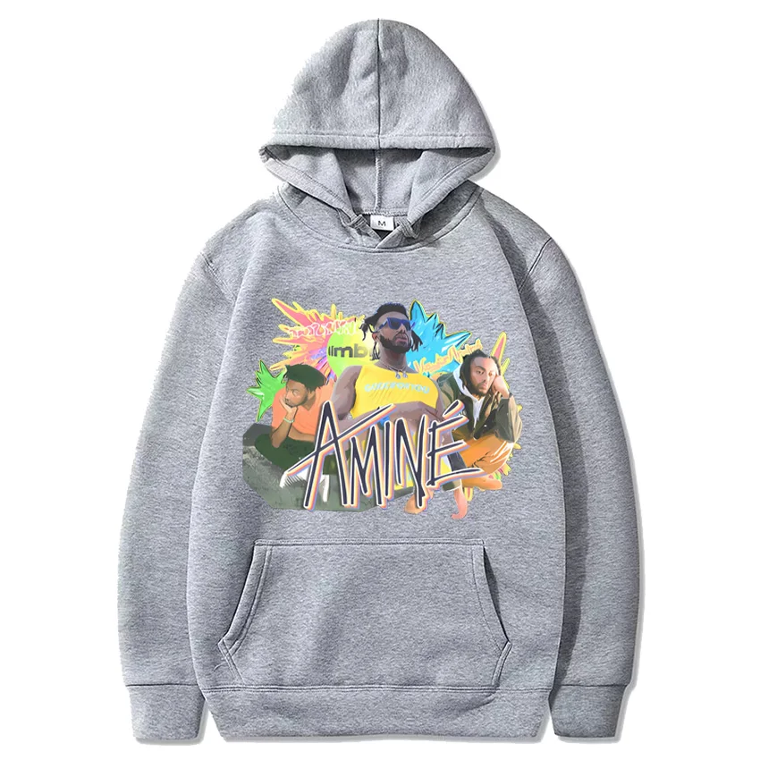 Amine Comfy Jumper w / Pouch Pocket Hoodie Men Women Rapper Hip Hop Streetwear Oversized Unisex Long sleeve Hooded Sweatshirt