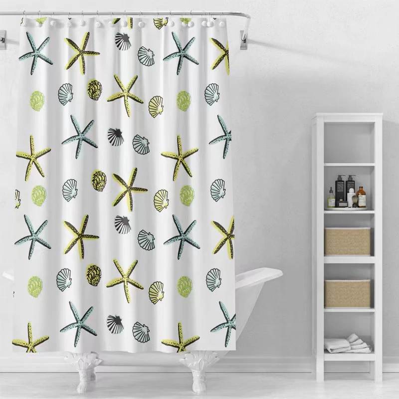 Shower curtain lining starfish themed curtain suit waterproof 100% environmental protection PEVA bathroom curtain anti-rust