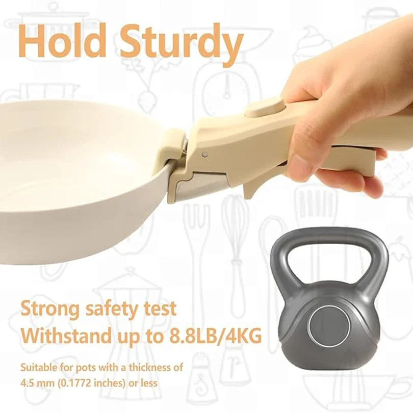 Detachable Tableware Replacement Clip Handle Removable Anti-Scalding Pan Pot Handle for All Cookware DONNOR Kitchen Accessories