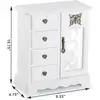 Elegant Solid Wood Jewelry Storage Box 4-Drawer Design Necklace Carousel Ring Organizer Ideal Gift Women 6