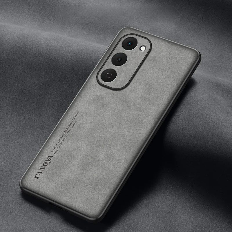 Tecno Spark 40 Pro Plus Shockproof Matte Leather Phone Case - Soft Skin Feel Back Cover and Protector