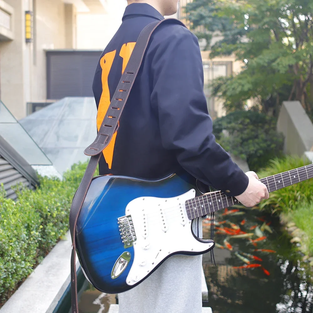 Multicolor Genuine Leather Adjustable Guitar Strap