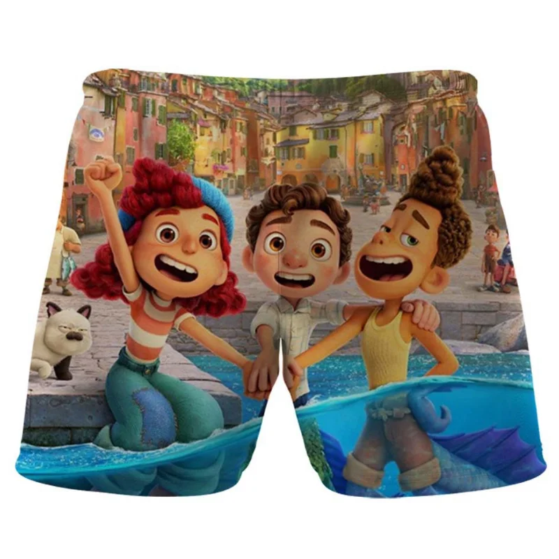 thumbnail image 1 of Disney-pantalones cortos de playa para hombre y mujer, bañadores con estampado 3D de dibujos animados de Luca, informales, 1 of 5