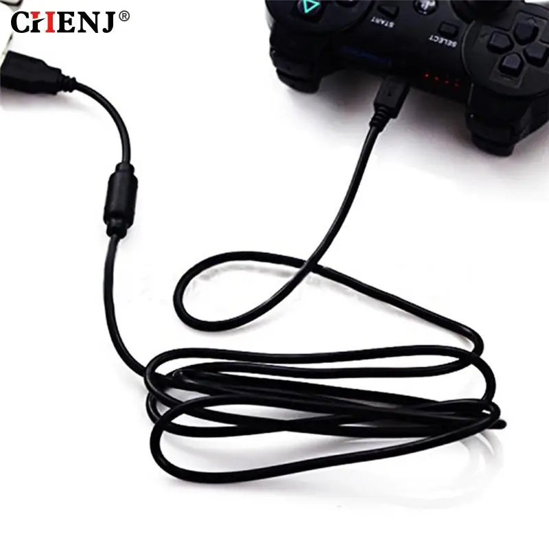 블랙 USB 2.0 5 핀 데이터 충전기 케이블 Ps3 게임 무선 컨트롤러 연결 컴퓨터 재생 및 충전 1.8M