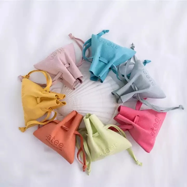 

100PCS Jewelry Bag Packaging Custom Logo Microfiber Suede Jewelry Pouches