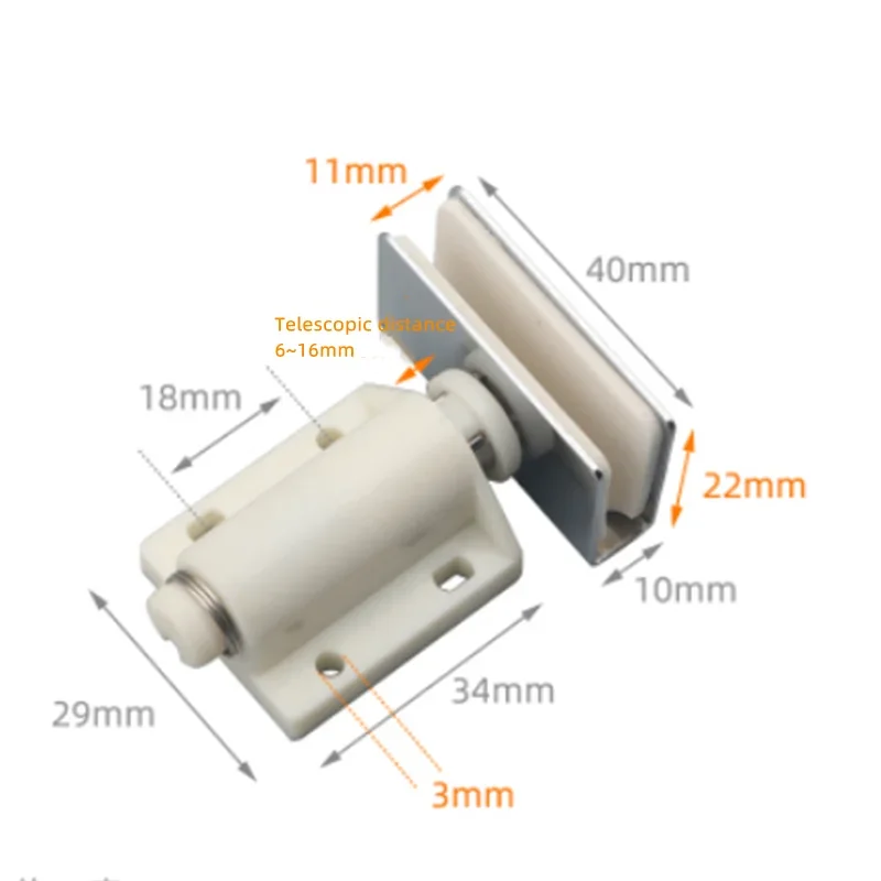 Stainless Steel Magnetic Closer Glass Hinges Cabinet Catches Furniture Hardware Kitchen Wine Cupboard Latch Door Suction Hinges