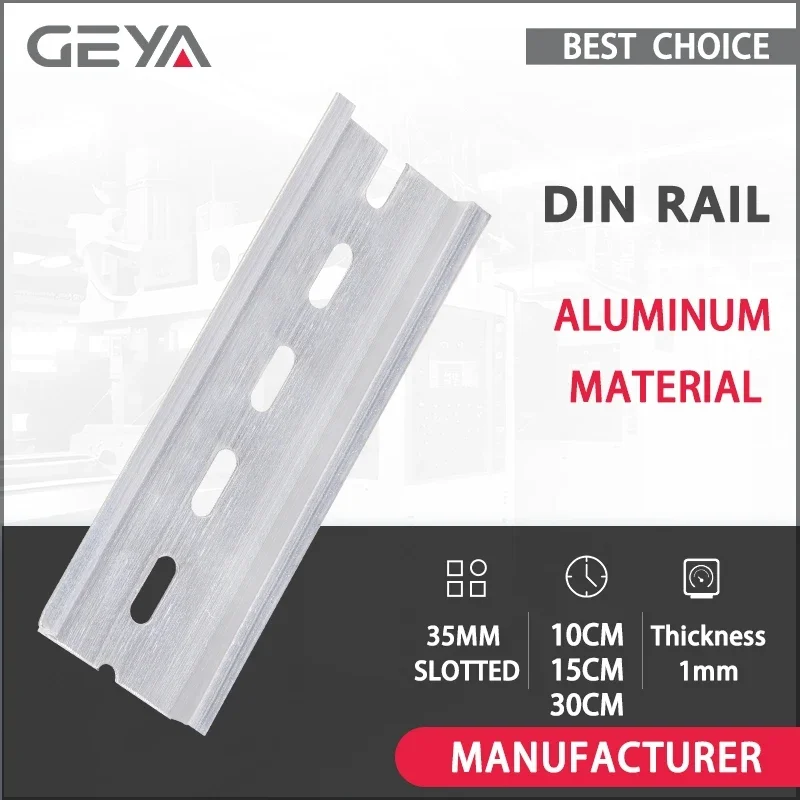 GEYA Guide Rail Aluminum Universal Type 35mm Slotted DIN Rail 10cm 20cm 15cm 30cm Thickness 1mm