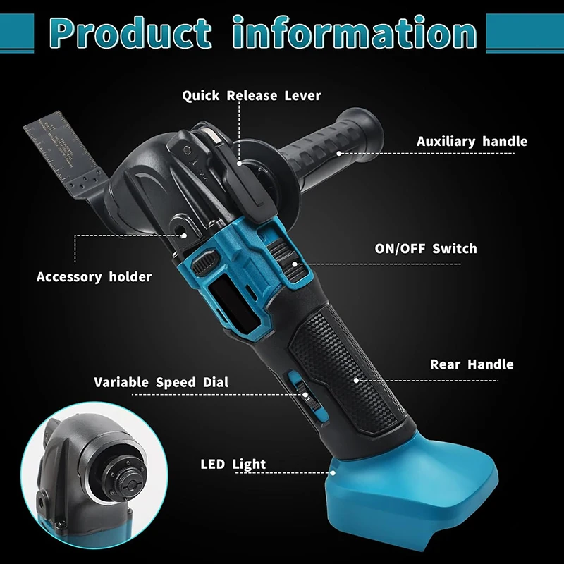 Brushless Oscillating Multi Function Tool Kit Cordless Electric Saw Trimmer Shovel Polisher For Cutting Scrape Woodworking Tool 4