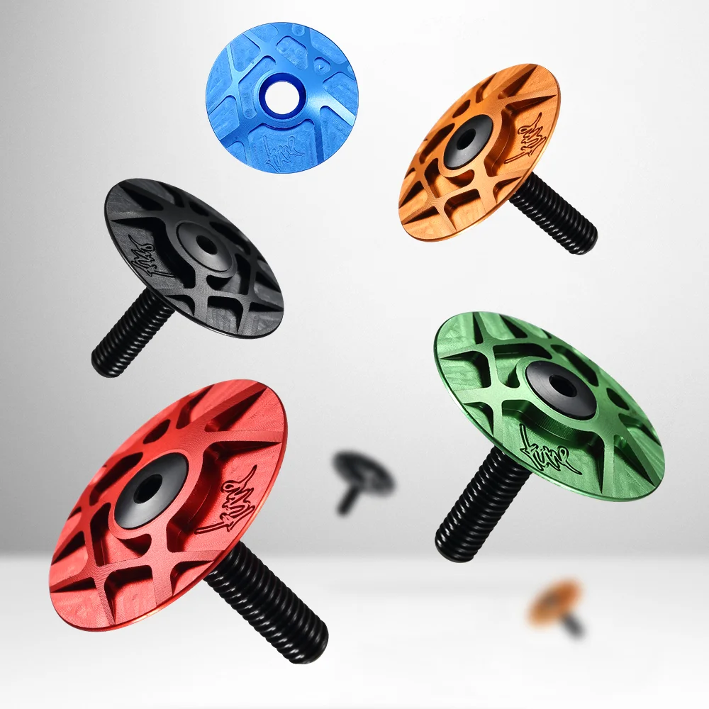 Bike Stem Cap RYET Super Light Aluminum 7075 Ahead-cap 5g Headset Top Cover Top-Cap CNC Machined TopCap Bolt Bicycle Parts