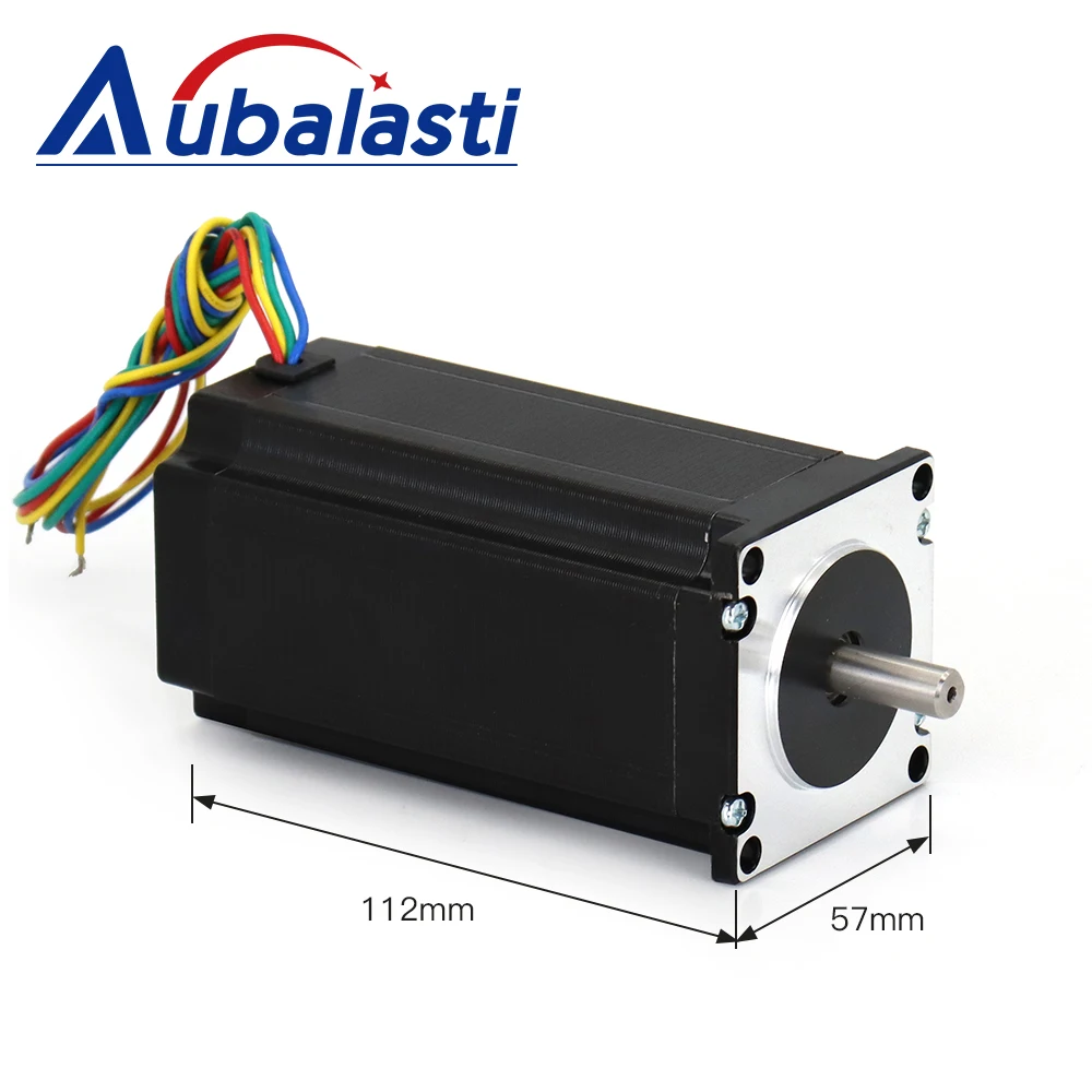 Aubalasti Nema23 스테퍼 모터 3N.m 3A 57x112mm 4-리드 샤프트 직경 8mm 57HS112-3004 CNC 조각기용