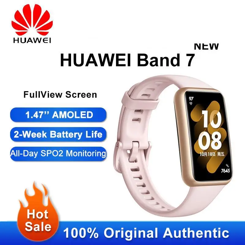 

Оригинальный HUAWEI Band 7, насыщенный кислородом в крови, насыщенный сердечный ритм, 1,47 дюймов, цветной полноэкранный, двухнедельный срок службы батареи, смарт-браслет