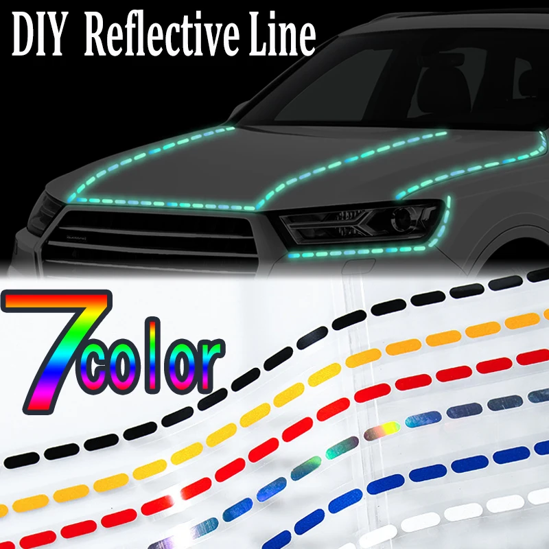 DIY Line Reflective Stickers Car Styling Body Decorative Waterproof Decal Motorcycle Electric Car Helmet Night Glowing Sticker motorcycle helmet bluetooth headset built in wireless interphone k line handheld transceiver riding communication equipment