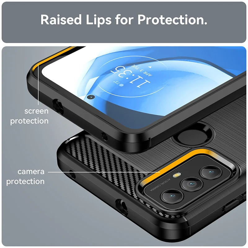 Premium Armor Carbon Fiber Shockproof Silicone Phone Case