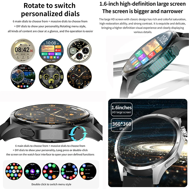 Smartwatch Watch GT4 Pro 2023 Bluetooth Anruf IP68 Größe 1.53 Z