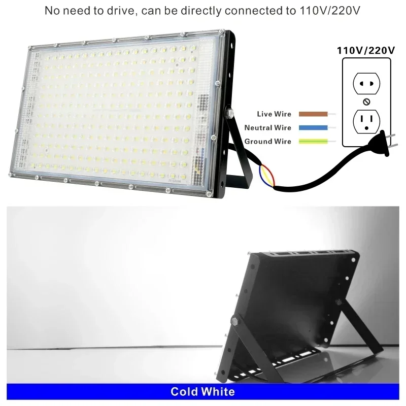 Led Flood Light 50W 100W 150W 200W 110V 220V Outdoor Floodlights IP65 Waterproof Wall Lamp Reflector Led Street Light led flood light