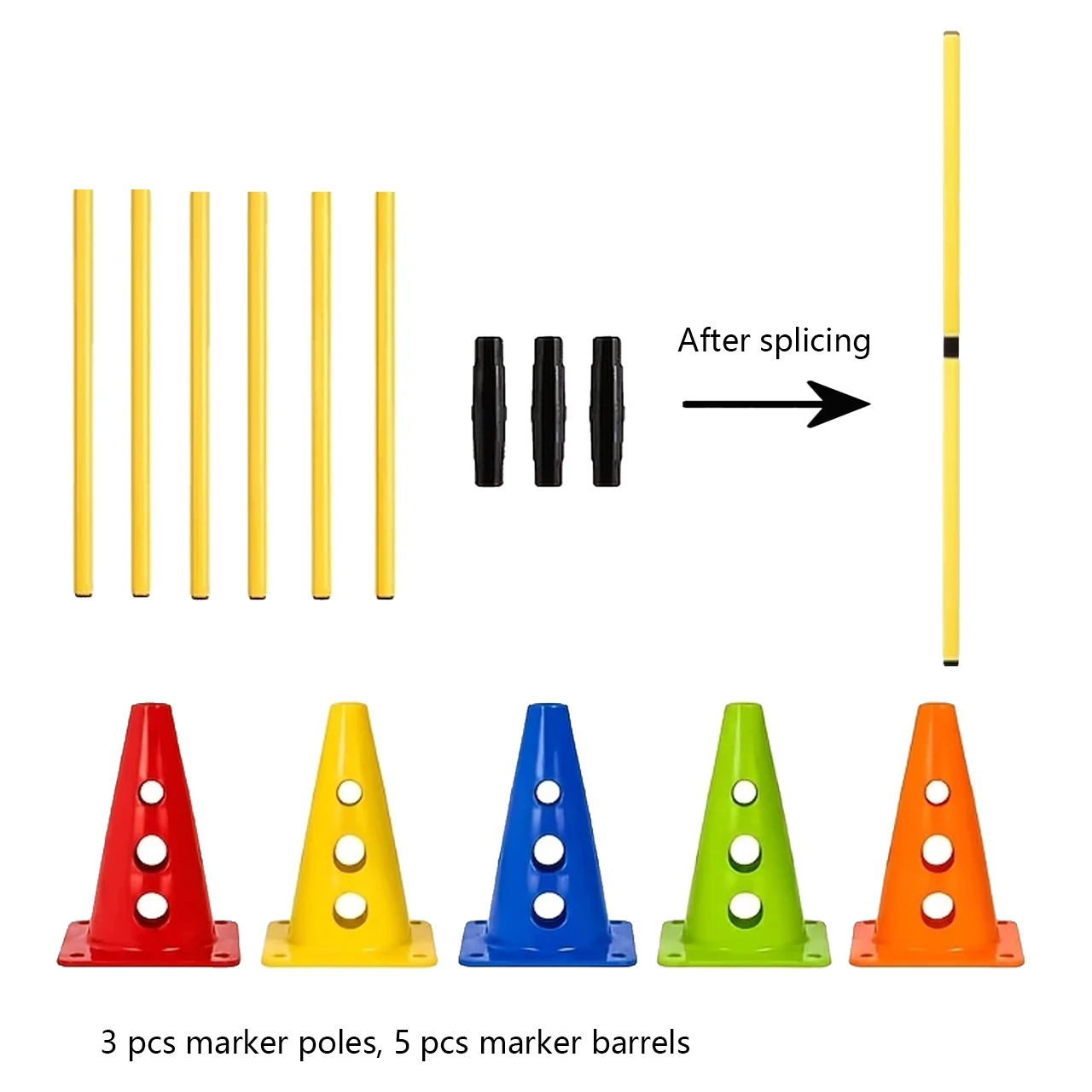 Ultimate Dog Training Obstacle Set - Windproof Cones & Marker Poles for Outdoor Exercise, Portable & Easy Storage