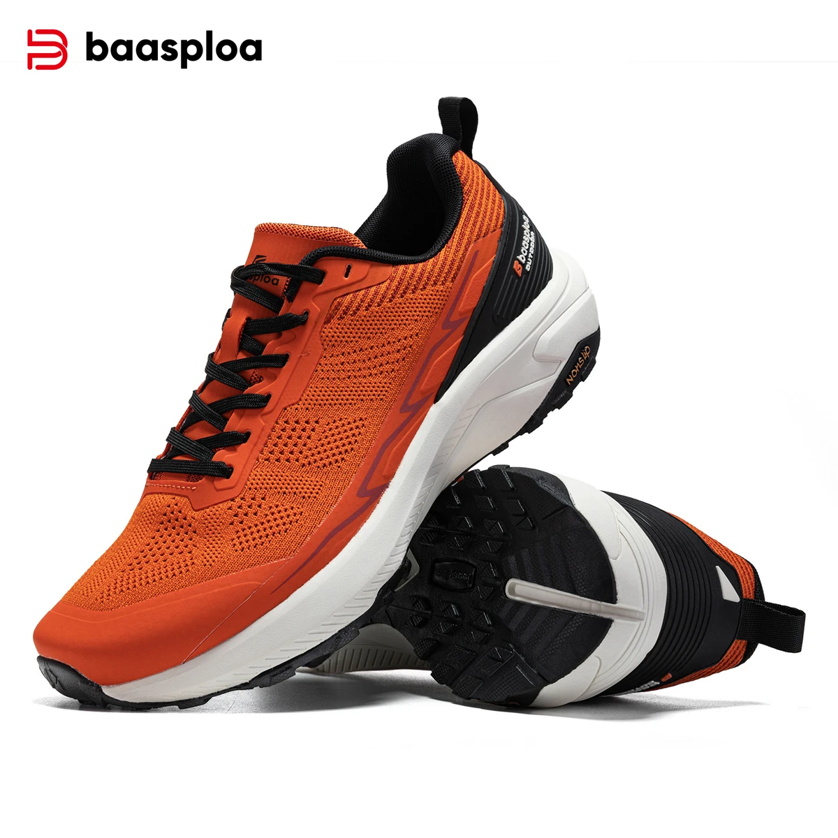 

Baasploa Men Hiking Shoes Comfort Wear Resistant Outdoor Shoes Men Breathable Mesh Casual Sneakers Climbing Non-Slip Lace Up