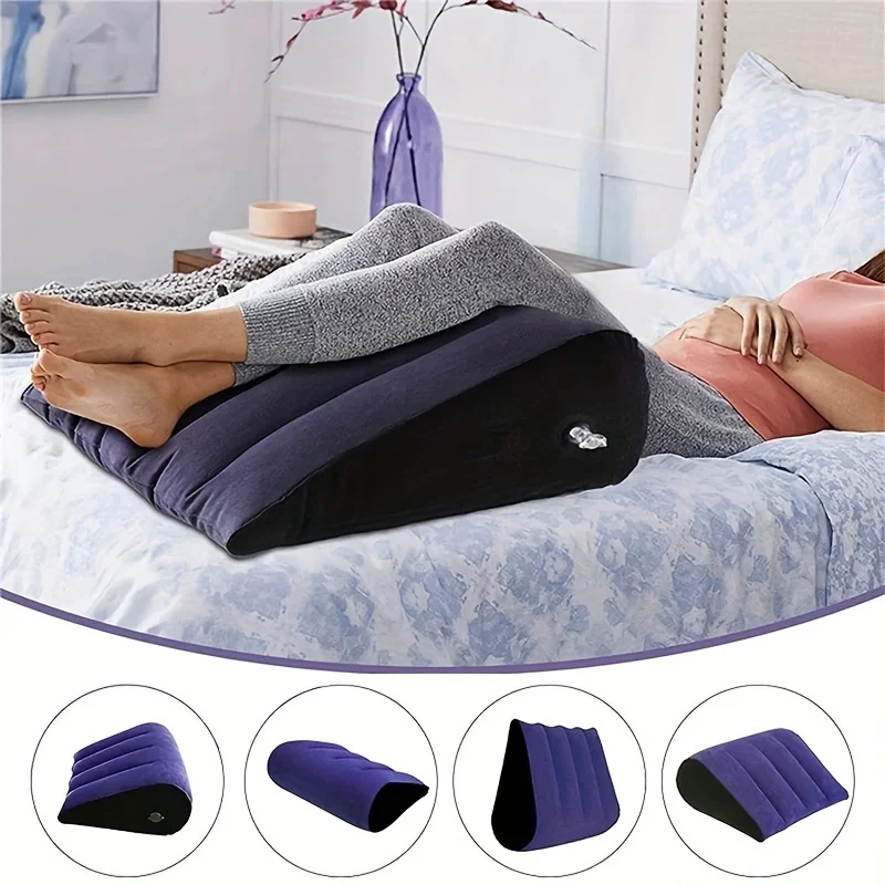 Body Pillow Inflatable Travel Multifunctional Lumbar Yoga Positions Support Air Cushion Triangular
