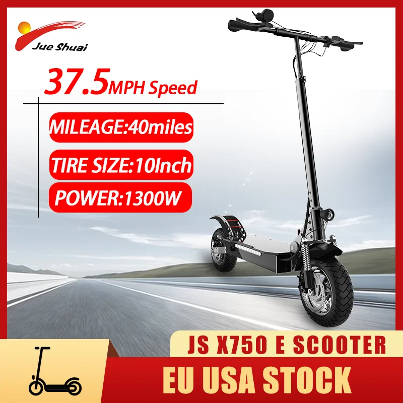

52V 1300W Foldable Electric Scooter 37.5MPH Top Speed Scooter Electric 10 Inch Pneumatic Tire Waterproof Electric Kick Scooter