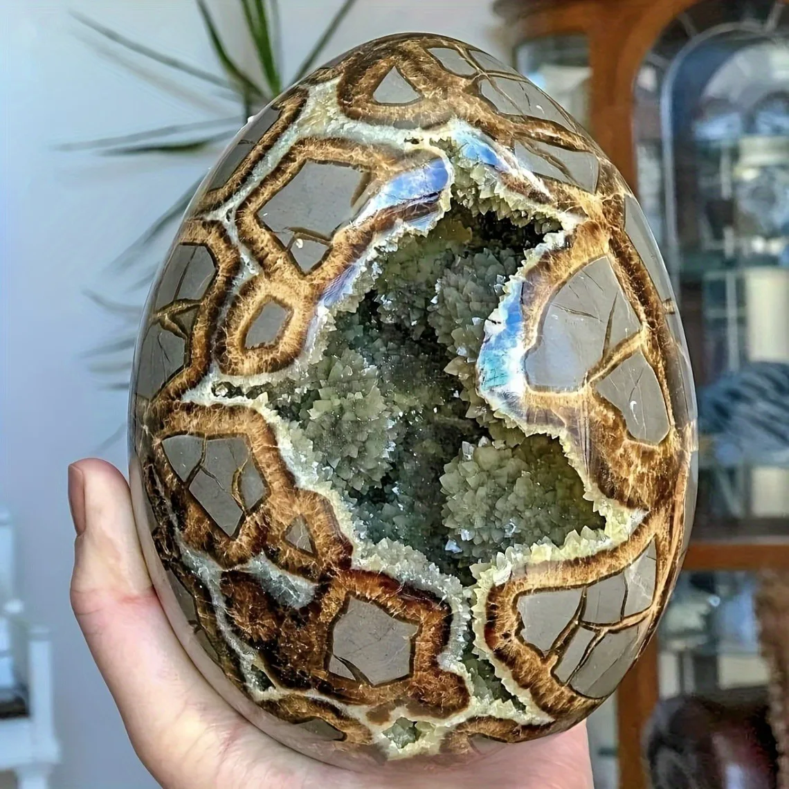 1 piece of 50mm natural geometric egg polished crystal stone for collection. Mineral specimen and healing crystal ornament