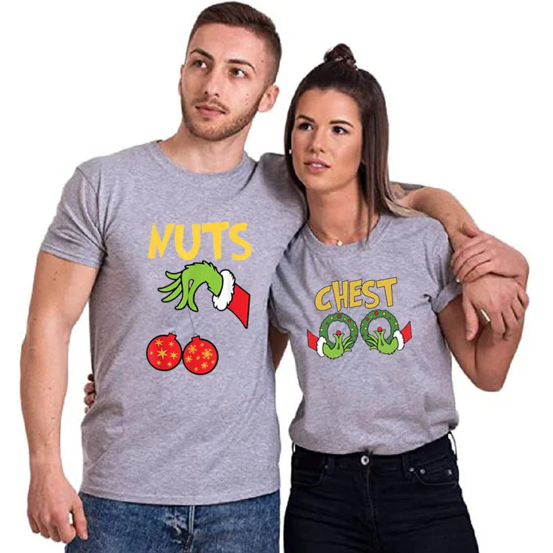 Chest Nuts Matching Chestnuts Funny Christmas Couples Nuts T-Shirt Gifts Xmas Costume Pajama Outfit Husband Wife Saying Tee Tops