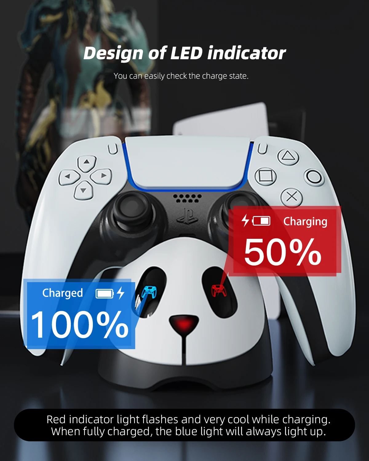 Controller Charger for Sony PlayStation5 Wireless Controller Type-C USB Dual Fast Charging Cradle Dock Station for PS5 Joystick Gamepads