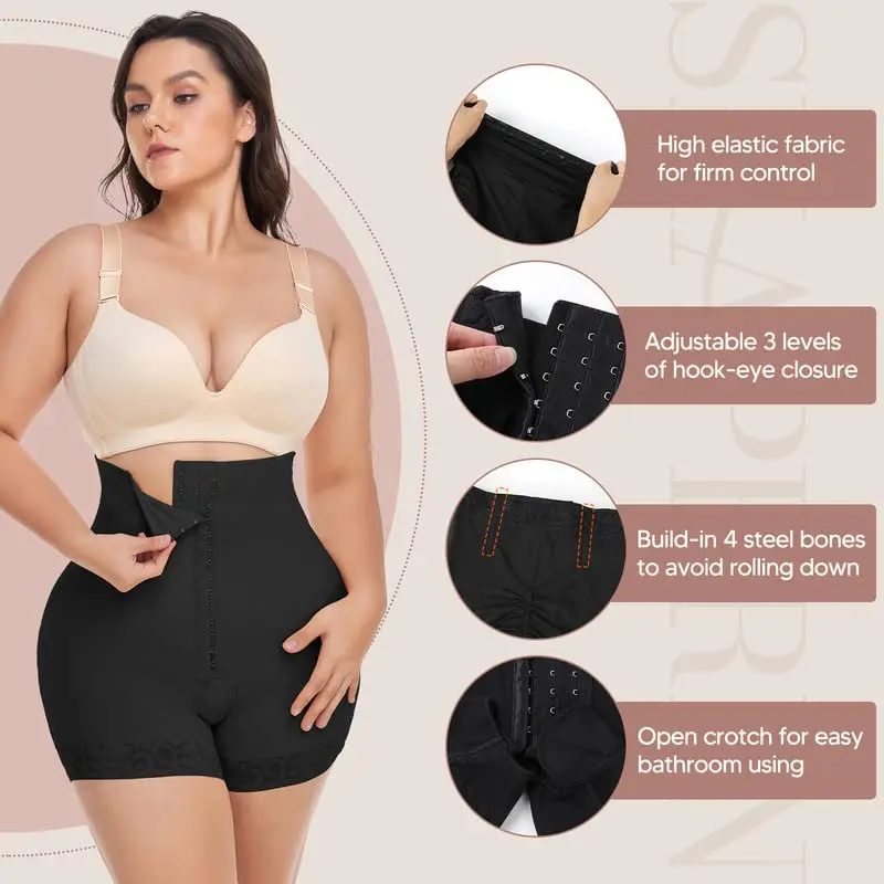 Faja Shorts Shapewear for Women Tummy Control Body Shaper Postpartum Boyshorts Butt Lifter Panties Thigh Slimmer Waist Trainer