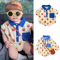 Baby Summer Rompers for Girls Boys Cute Printed Toddler One-Piece Jumpsuit Fashion Korean Infant Overalls Clothing 0-2 Years 1
