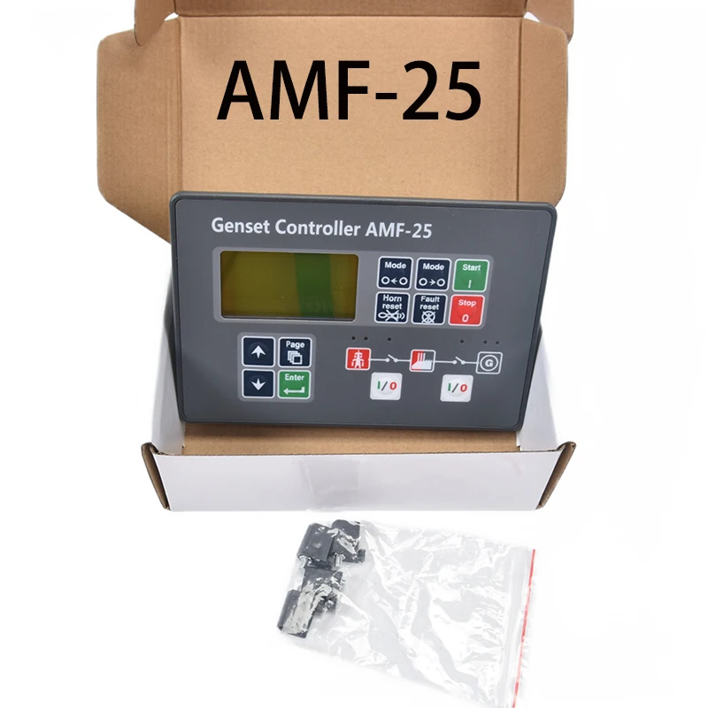 AMF 25 AMF-25 오리지널 디젤 발전기 세트 컨트롤러, 자동 정지 제어 모듈, LCD 디스플레이, 원격 모니터링 패널