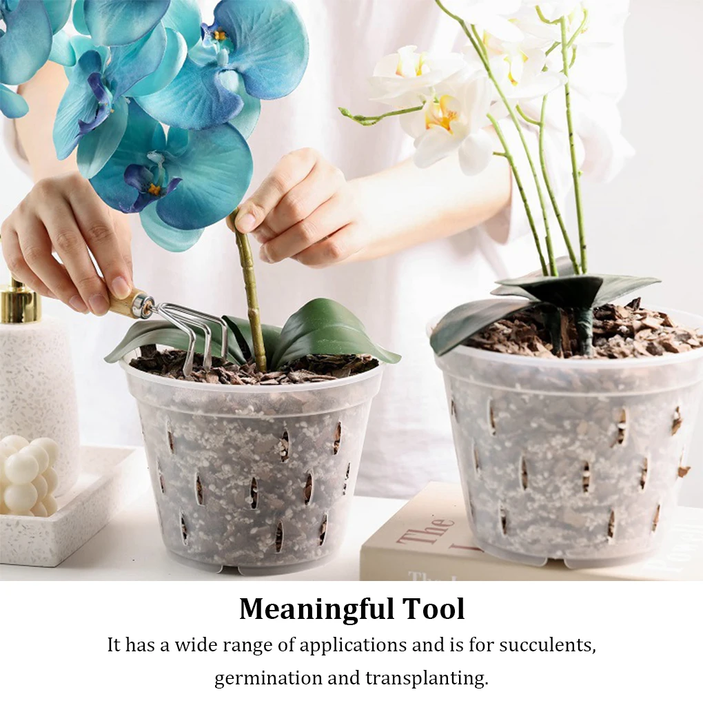 Flowerpot-Garden-Planter-Drainage-Pots-with-Holes-Clear-Orchid-Baskets-Plastic-Ornaments-Breathable-Container-Accessory.jpg Virágcserép Kerti Ültetvényes Vízelvezető Edények Lyukakkal Tiszta Orchidea Kosarak Műanyag Díszek Lélegzetelállító Tartály Kiegészítő - Image 3