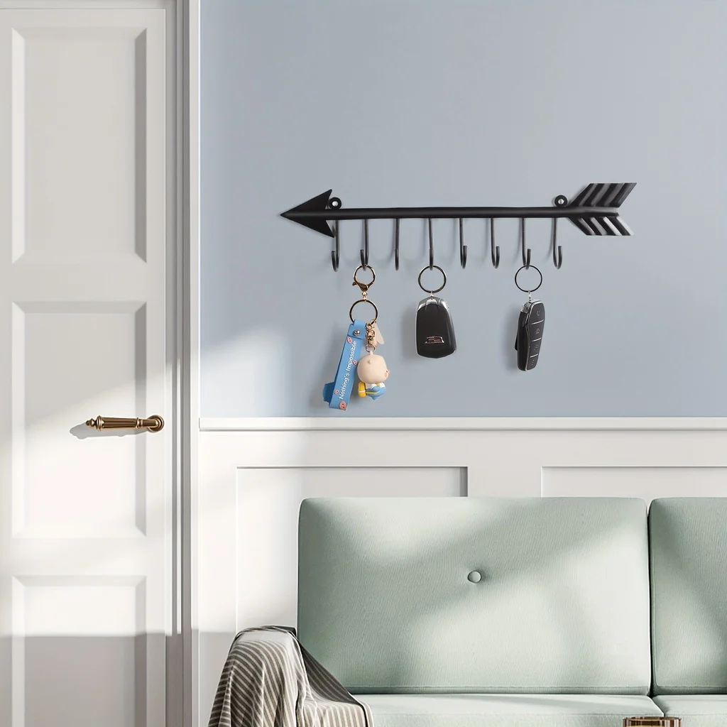 1pc Wall Mounted Arrow Shaped Key Holder, Decorative Key Holder