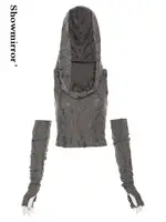 Vêtements d'enseignement gothiques Sexy, haut court à capuche pour femmes, T-shirts esthétiques Y2K rétro, hauts à capuche, Streetwear Punk, vêtements Hottie 2