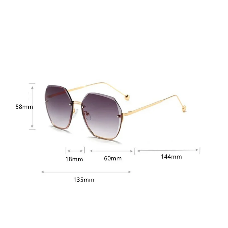 Vintage Rimless Pilot Sunglasses Women Men Retro Cutting Lens Gradient Sun Glasses UV400,vintage sunglasses,women sunglasses