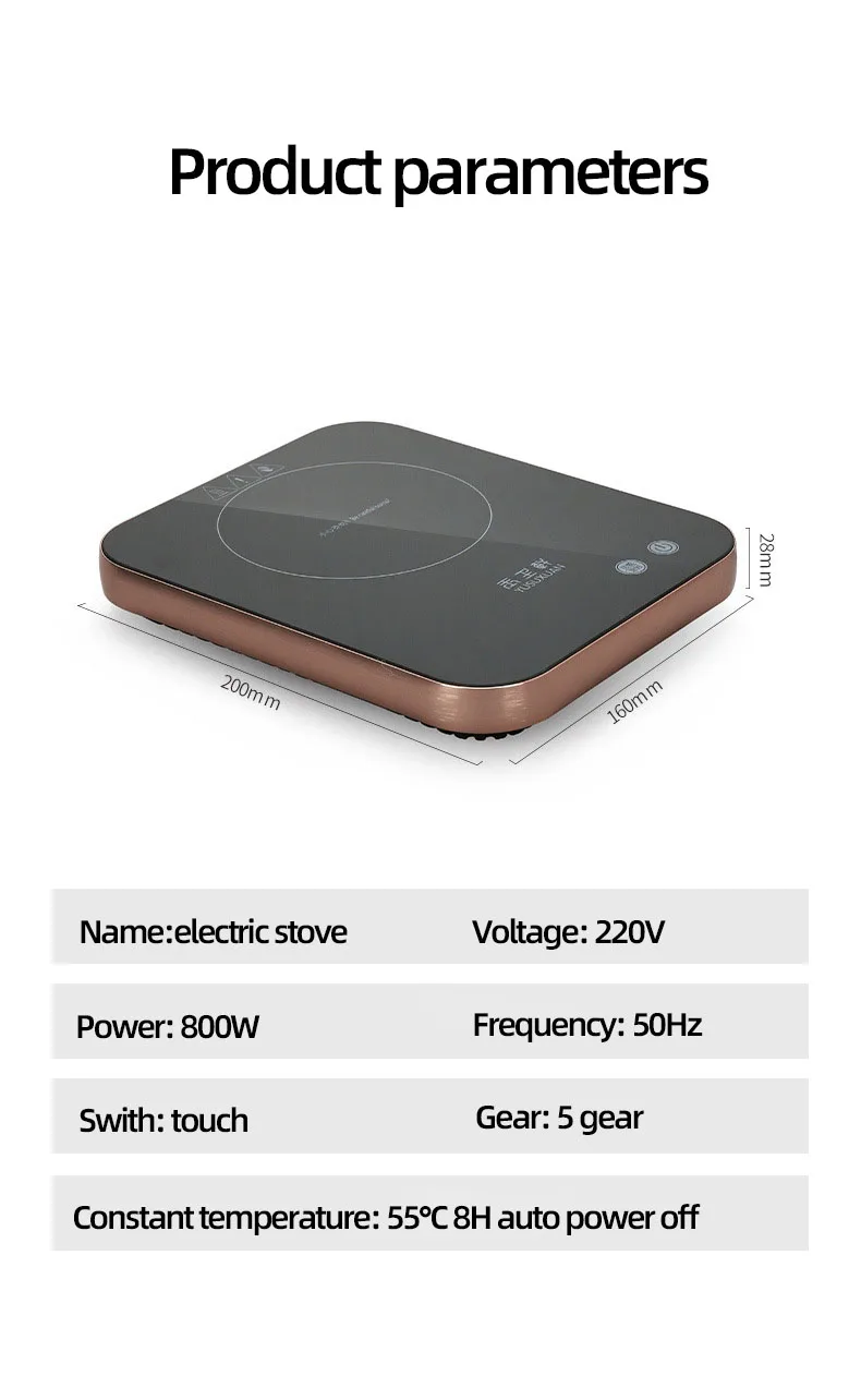 Description Picture 3 of item800W Electric Stove 100°C Cup Heater Mini Induction Heater Smart Tea Stove Electric Hot Plate Heating Furnace Tea Makers 220V