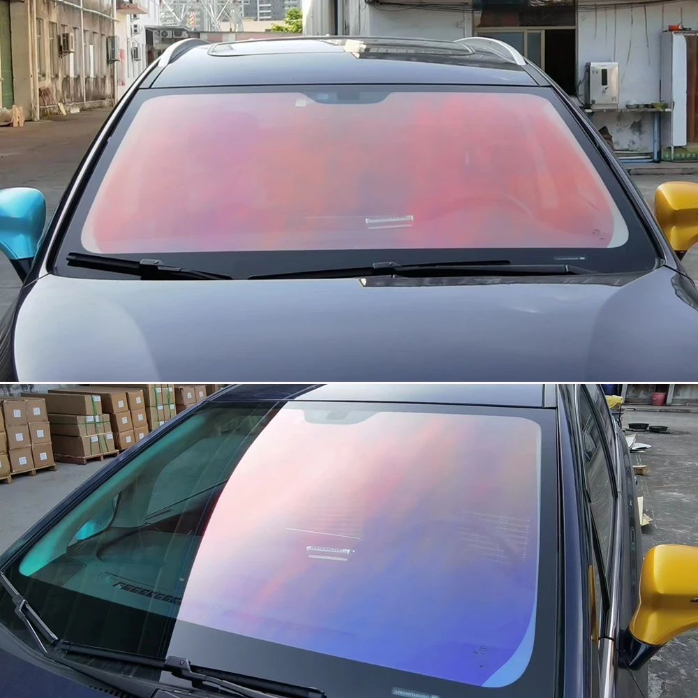 1M x 3M Red Chameleon VLT 82 Windscreen Foils Car Front Rear Window