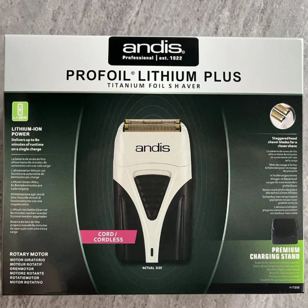 Original ANDIS Profoil Lithium Plus barber hair cleaning electric shaver for men razor bald hair clipper supplies American 17205 hair clipper electric shaver electric razor rotary shaver electrical rotary shaver electric hair clipper