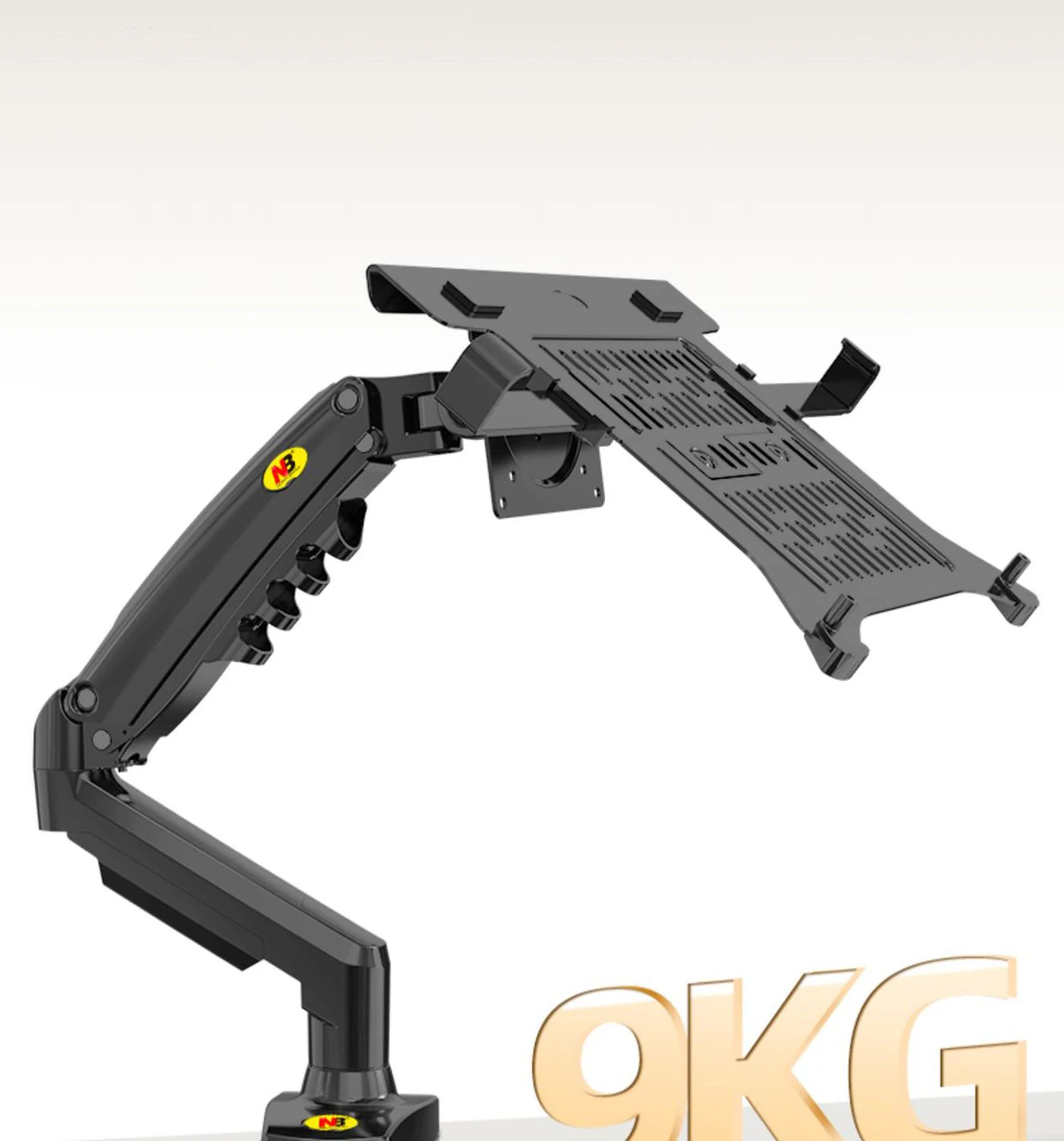 Laptop Bandeja Notebook Stand Gás Spring Braço Longo Full Motion Tilt Clamp Grommet Hole Notebook Pad 10 17 nb F80 - Imagem 4