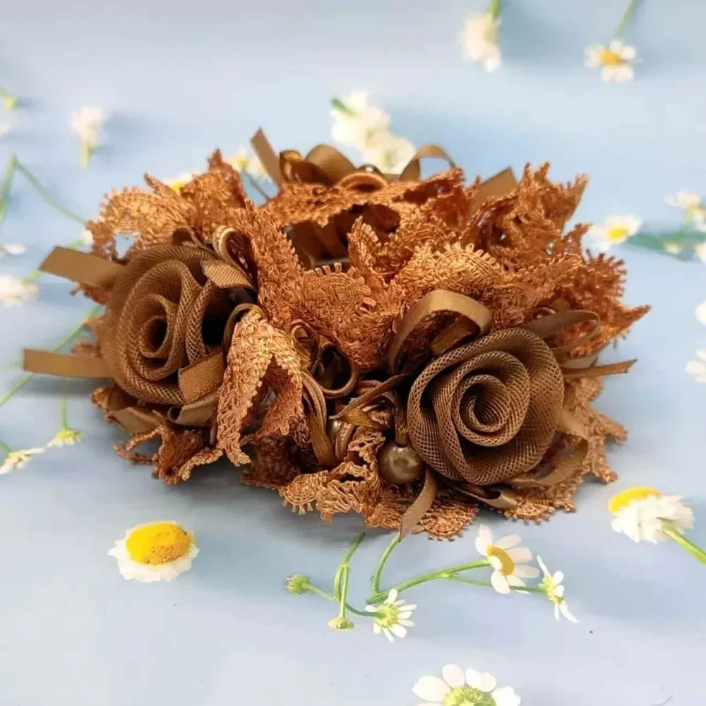 Flower Hairband Scrunchies  Резинки Для Волос Со Стразами  Rhomo  Pack   Hair Tie Para Cabello  스프링머리끈  Accesorios Mujer