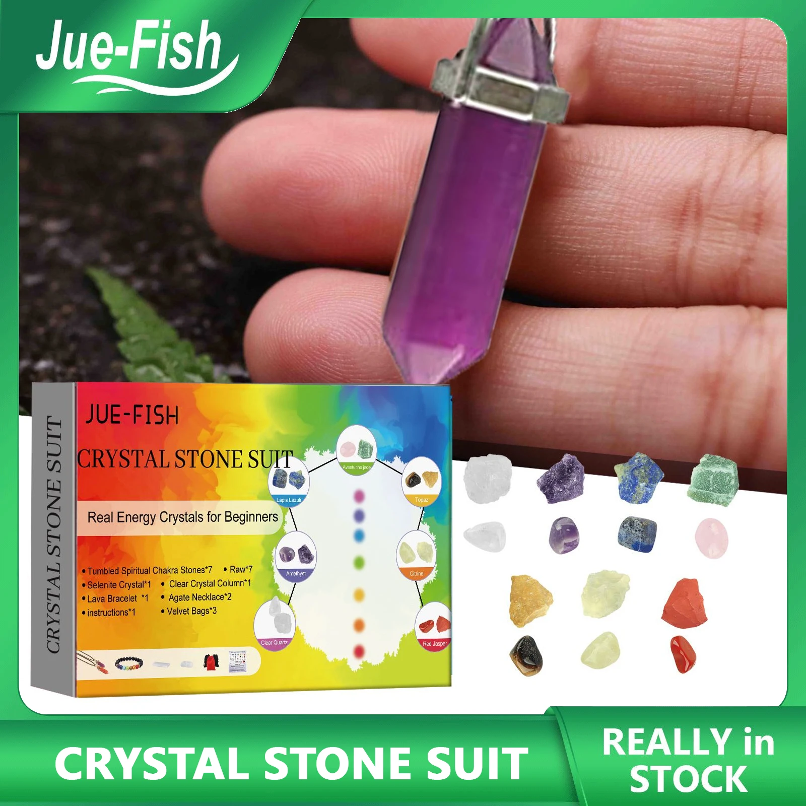 

Crystal Stone Suit Gift Box Original Stone Crystal Ornaments Home Decoration Quartz Minerals Real Energy Crystals for Beginners