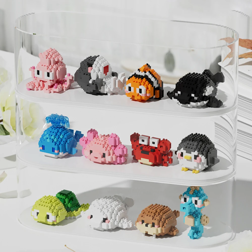 KNEW BUILT Pinguin Delphin Schildkröte Ozean Kreatur Micro Mini Bausteine Spielzeug – Liebt von Kindern, Lernpuzzle, Weihnachtsgeschenke