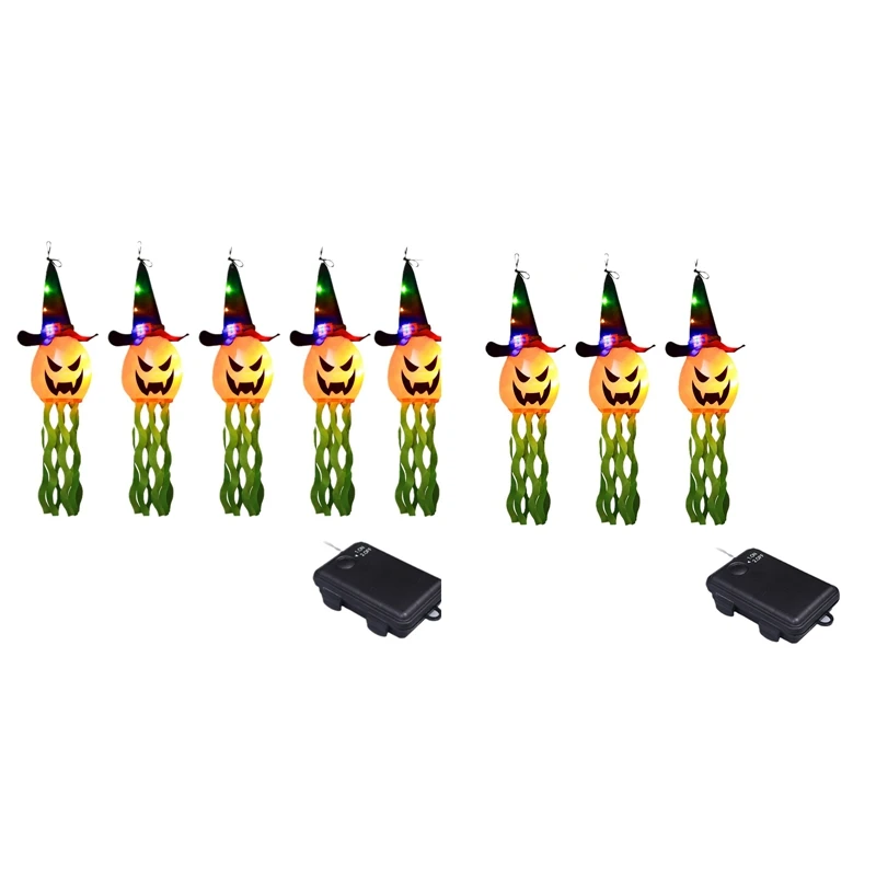 

Украшения на Хэллоуин, уличный Декор на Хэллоуин, подвесные наружные гирлянды, светящаяся тыква, ведьма, шляпа на Хэллоуин
