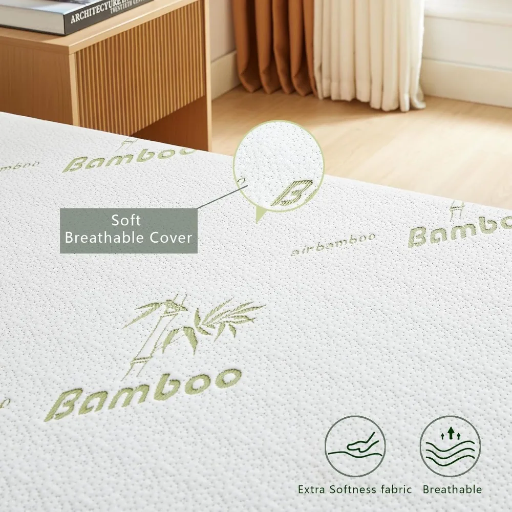 Memory Foam Mattress Removable Cover Medium-Firm for Bunk Bed, Trundle Bed, Pressure Relief