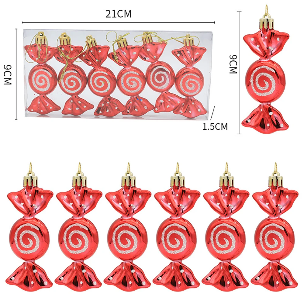 thumbnail image 1 of Adornos de dulces para el árbol de Navidad, bastones de caramelo rojos y dorados, piñas, decoración navideña para el hogar 2025, adorno para árbol de Navidad, 1 of 5