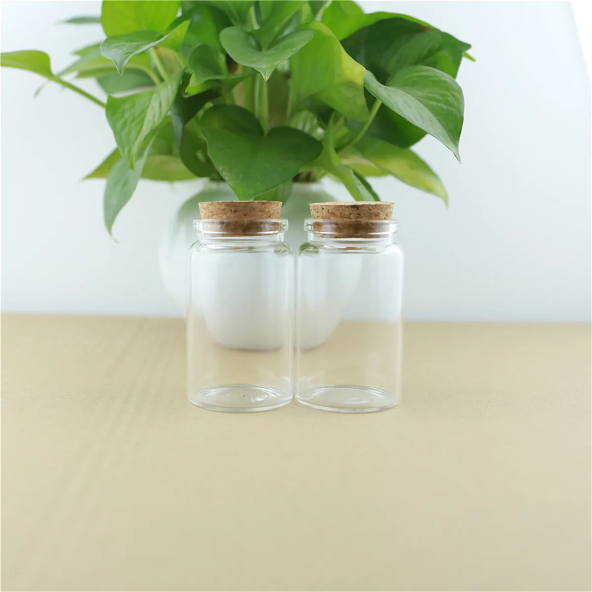 코르크 스토퍼 빈 스파이스 유리병, 서브 보틀 드리프트 병, 유리병, 90ml, 로트 당 6 개, 33*47*80mm