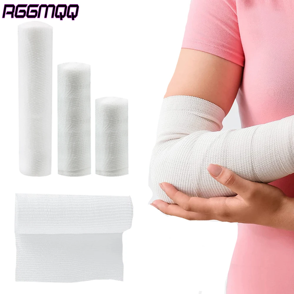 Gauze Rolls 4 Rolls Stretch Bandage for Primary Wound Dressing Support