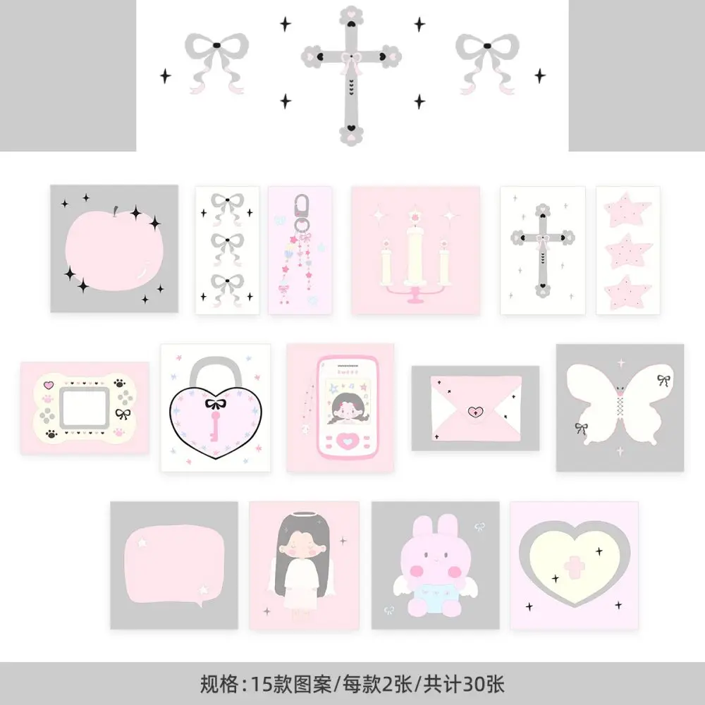 Aesthetic Korean Deco Sticker Set: Cute Stationery for Journals, Planners, and Scrapbooks