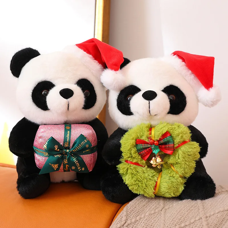 

Милая Рождественская нарядная панда, медведь, плюшевые игрушки, мягкие подарки, декоративная подушка для дома, забавная Рождественская елка, искусственная плюшевая игрушка