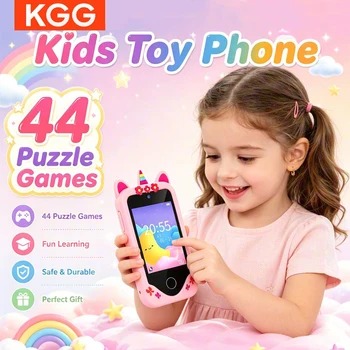 Giocattolo Smartphone per Bambini 2.8 Pollici con Fotocamera, 40+ Puzzle e Giochi Educativi ABC, Tracker delle Abitudini per Bambini, Regalo di Compleanno e Natale per Ragazzi e Ragazze